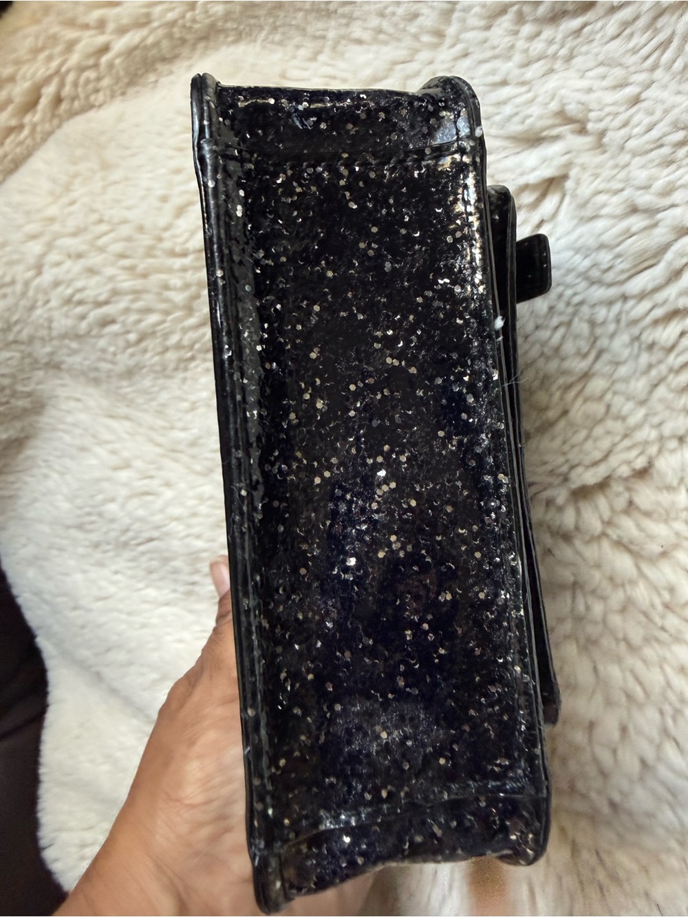 Kate Spade ♠️ GUC Black Glitter Jelly Like Mini Satchel Unique - Picture 4 of 7